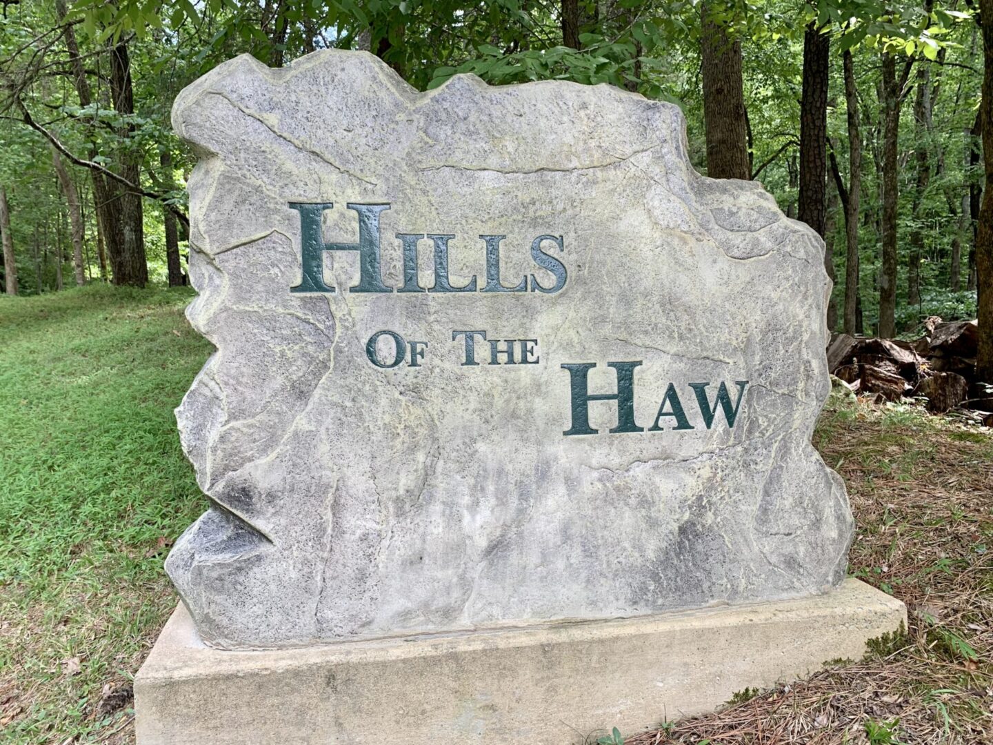 Unique Design Sign on Hills of the Haw
