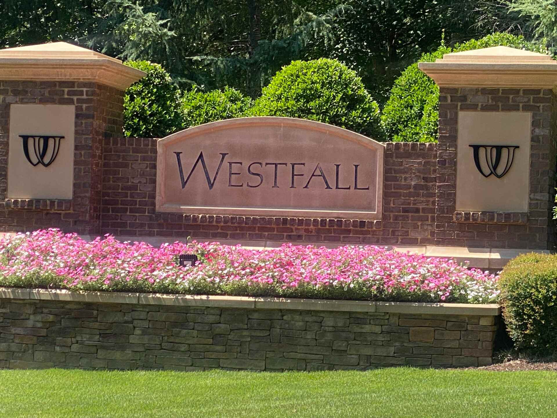 Westfall Name On a wall in a garden