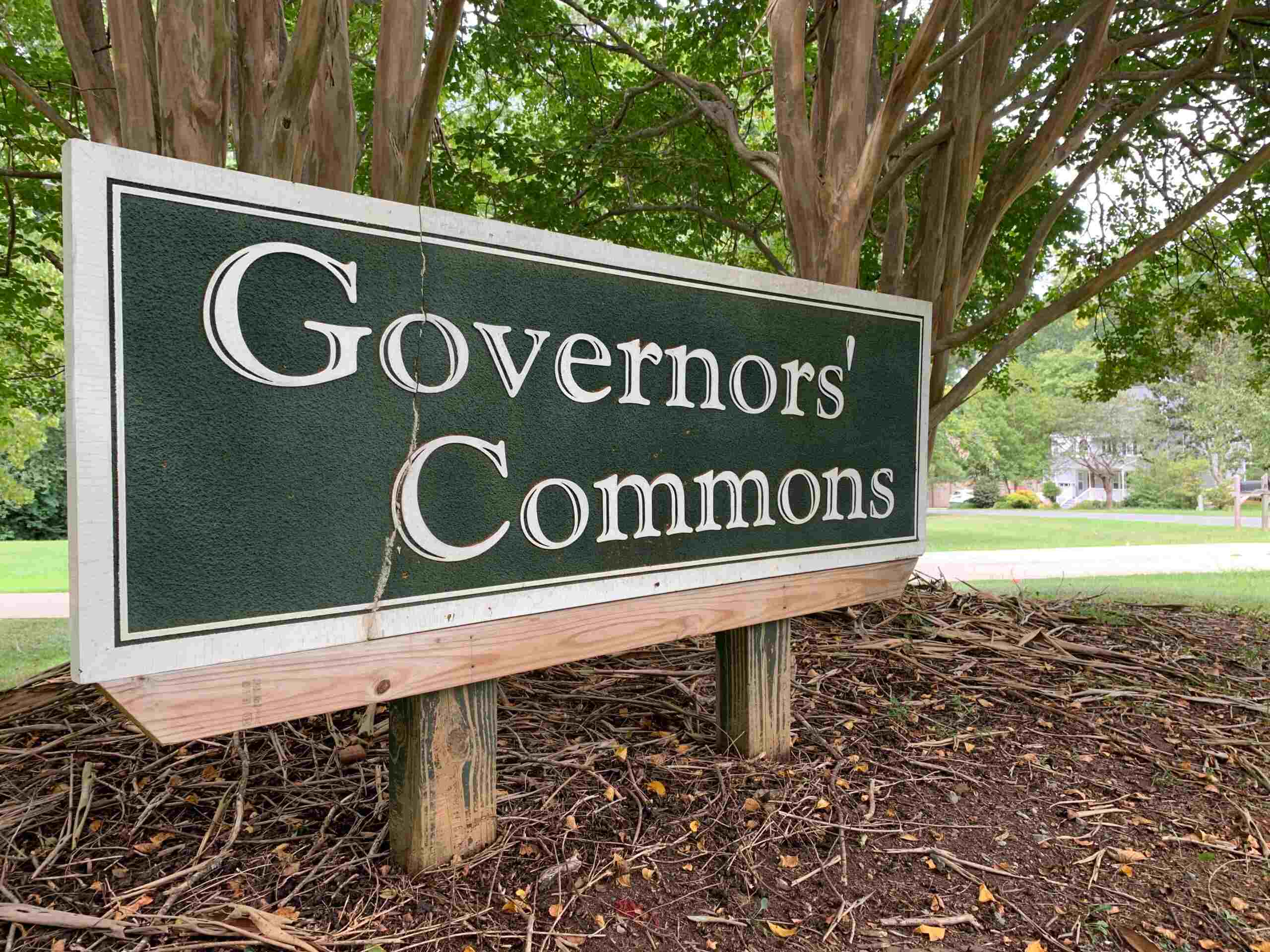 Closeup shot of the Governors Commons Name Board